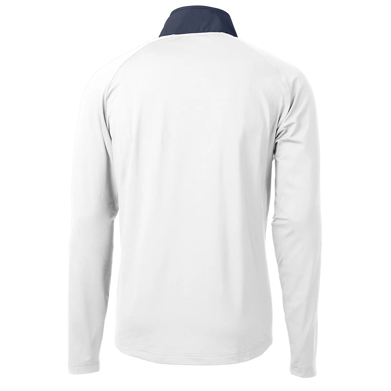 Veste hybride DryTec Adapt Eco Raglan blanche à fermeture éclair quart de tour pour homme des Yankees New York, Cutter & Buck