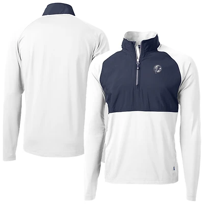 Veste hybride DryTec Adapt Eco Raglan blanche à fermeture éclair quart de tour pour homme des Yankees New York, Cutter & Buck