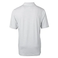 Men's Cutter & Buck  White New York Yankees Forge Pencil Stripe Stretch Polo