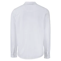 Chemise boutonnée à manches longues en piqué doux écologique tri-blend pour homme, blanche, des Yankees de New York, Cutter & Buck