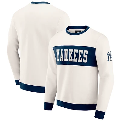 Men's Darius Rucker Collection by Fanatics  Cream New York Yankees Colorblock Crewneck Sweatshirt