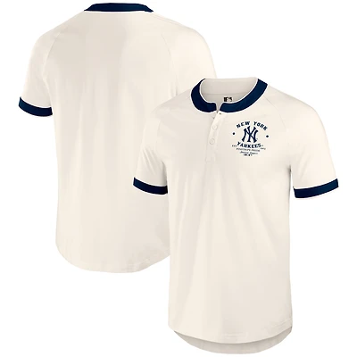 Men's Darius Rucker Collection by Fanatics Cream New York Yankees Henley Raglan T-Shirt