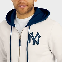 Men's Darius Rucker Collection by Fanatics  Cream New York Yankees Polar Fleece Full-Zip Hoodie