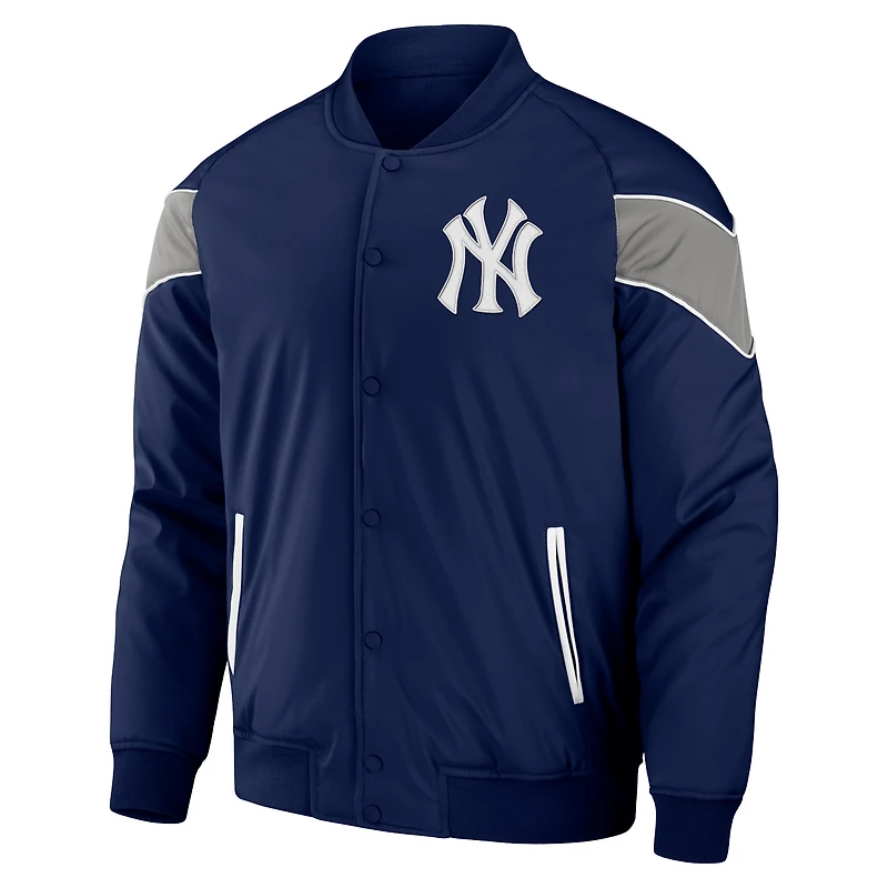 Collection Darius Rucker pour hommes par Fanatics - Veste de baseball raglan à bouton-pression bleu marine New York Yankees
