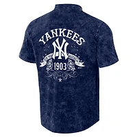 Chemise boutonnée couleur marine en denim de la collection Darius Rucker pour hommes par Fanatics New York Yankees