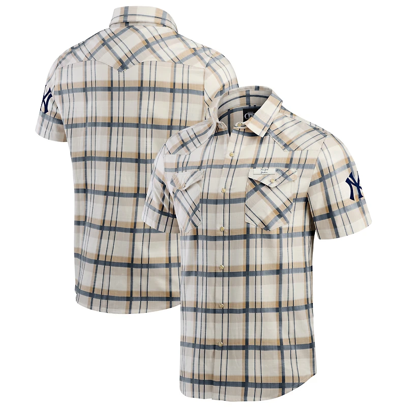 Chemise à carreaux bleu marine pour homme de la collection Darius Rucker Fanatics, motif New York Yankees