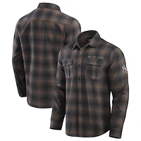 Men's Darius Rucker Collection by Fanatics Tan New York Yankees Classic Flannel Long Sleeve Button-Up Shirt