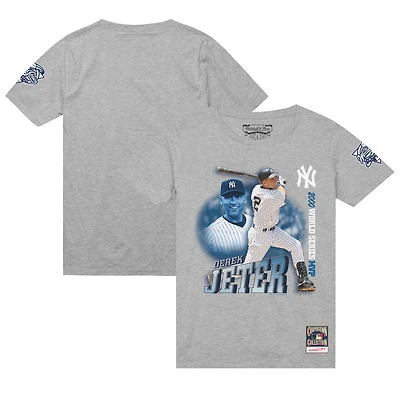 T-shirt Derek Jeter gris chiné pour homme, MVP des Yankees de New York 2000 Subway Series