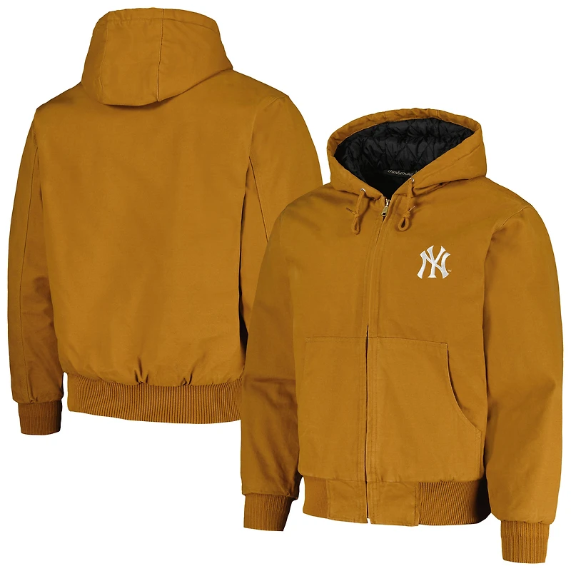 Men's Dunbrooke Brown New York Yankees Dakota Work Full-Zip Hoodie Jacket