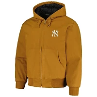 Men's Dunbrooke Brown New York Yankees Dakota Work Full-Zip Hoodie Jacket