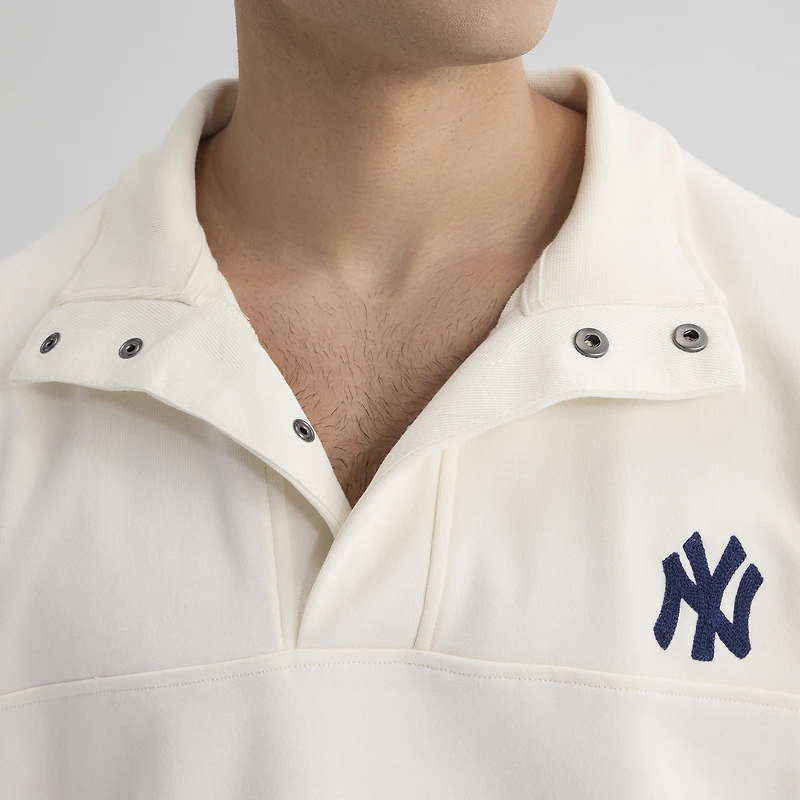 Pull à col montant emblématique des Yankees de New York, couleur Bisque, pour homme Fanatics