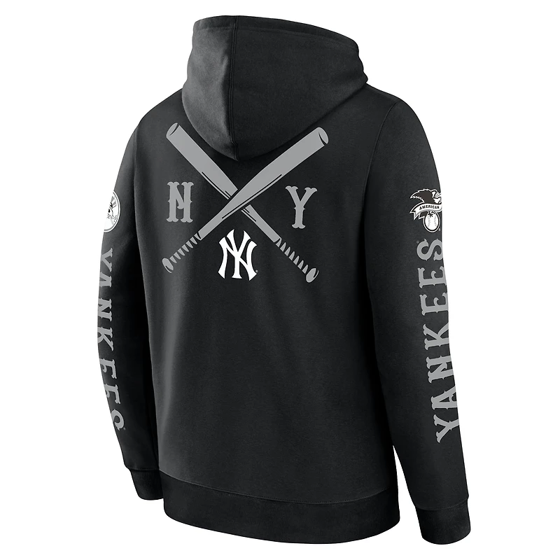 Men's Fanatics Black New York Yankees Big City Legacy Fleece Pullover Hoodie
