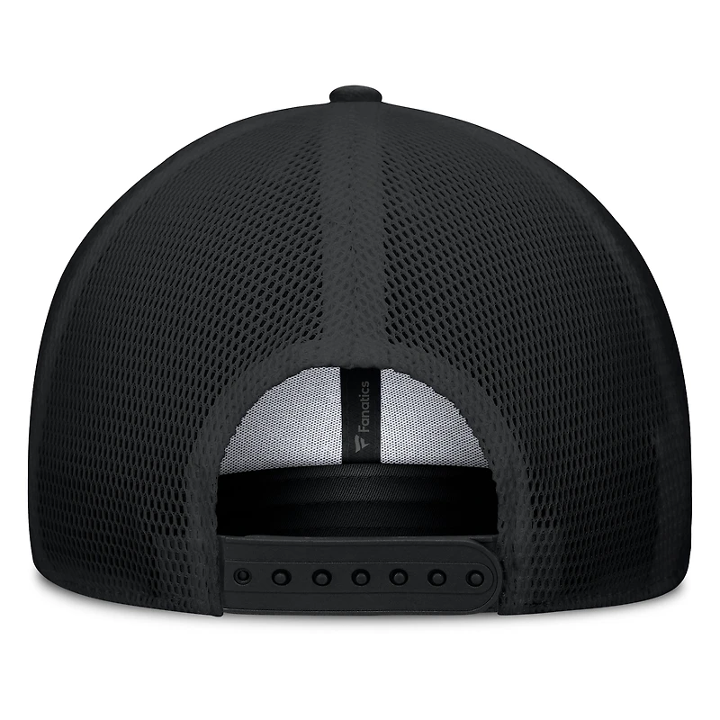 Casquette Snapback de camionneur A-Frame noire avec patch de l'équipe des New York Yankees Fanatics pour hommes