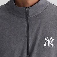 Pull à col zippé Fanatics Charcoal New York Yankees pour homme