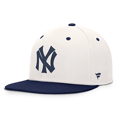 Men's Fanatics Cream/Navy New York Yankees Heritage Ballpark Snapback Hat