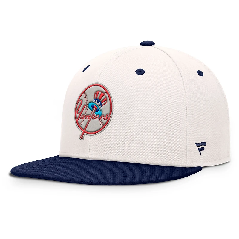 Casquette ajustée Fanatics pour homme, crème/bleu marine, des Yankees de New York