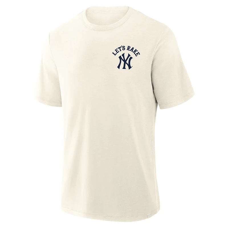 Men's Fanatics Cream New York Yankees Nostalgia Stadium Slub T-Shirt
