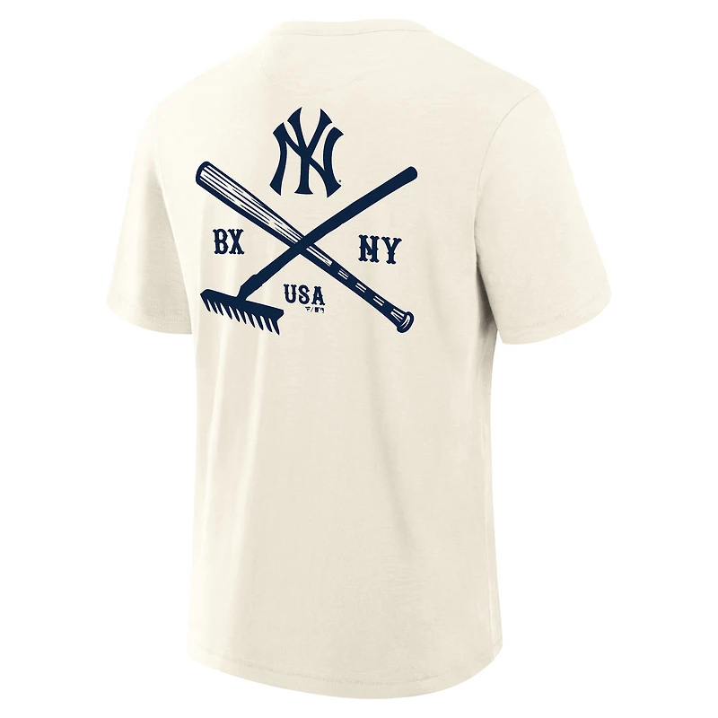 Men's Fanatics Cream New York Yankees Nostalgia Stadium Slub T-Shirt
