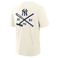 Men's Fanatics Cream New York Yankees Nostalgia Stadium Slub T-Shirt