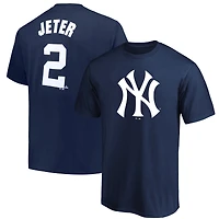 T-shirt Fanatics Derek Jeter bleu marine pour homme, grand et grand, avec nom numéro des Yankees de New York