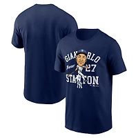 T-shirt bleu marine pour homme Fanatics Giancarlo Stanton, caricature de la ville natale des Yankees New York