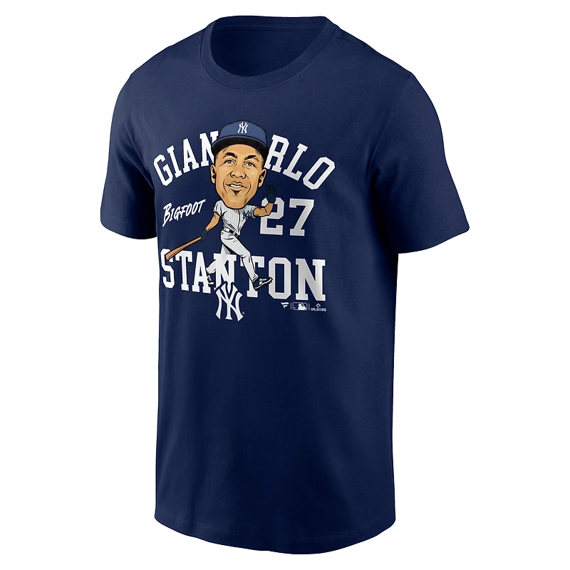 T-shirt bleu marine pour homme Fanatics Giancarlo Stanton, caricature de la ville natale des Yankees New York