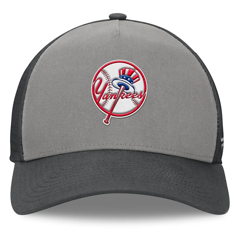 Men's Fanatics Gray/Graphite New York Yankees A-Frame Trucker Adjustable Hat
