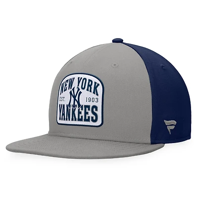 Casquette Snapback New York Yankees Cycle Fanatics pour hommes, gris/bleu marine