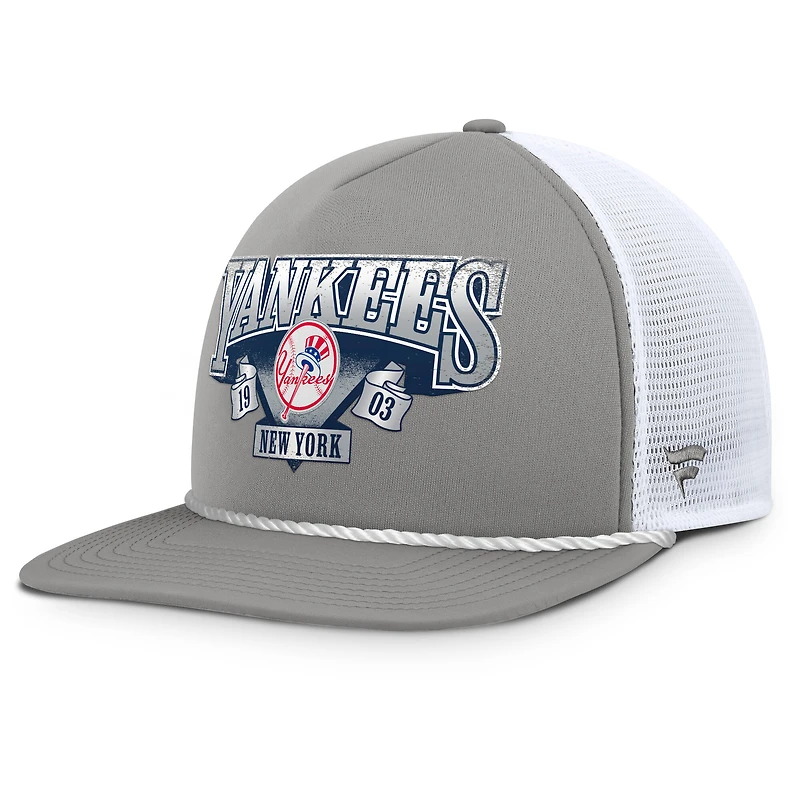 Men's Fanatics Gray/White New York Yankees Recall Snapback Hat