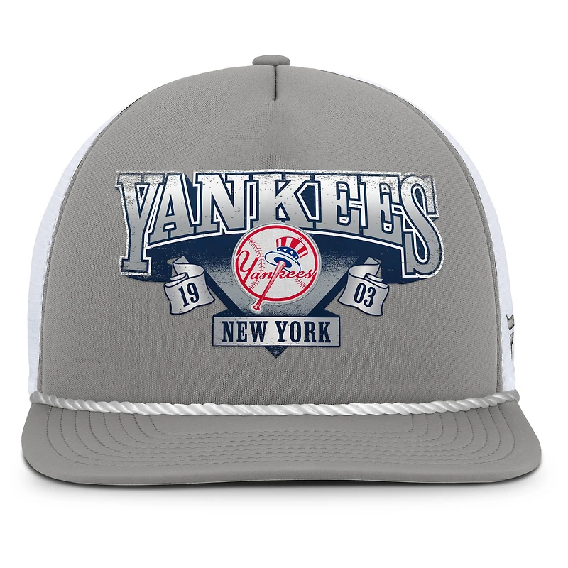 Casquette snapback Fanatics grise et blanche New York Yankees Recall pour homme