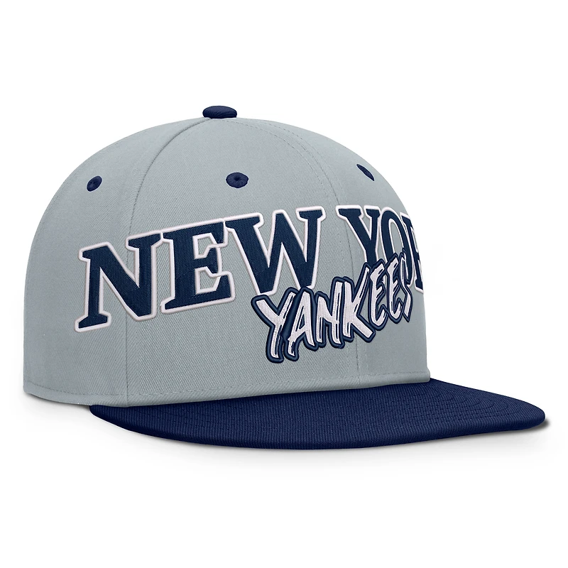 Casquette ajustée en sergé gris New York Yankees pour homme, de la marque Fanatics.
