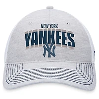 Casquette réglable de camionneur avec logo New York Yankees Fanatics gris chiné/blanc pour hommes