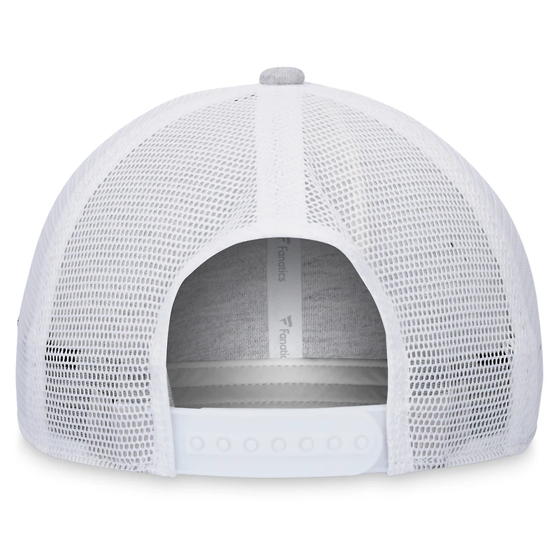 Casquette réglable de camionneur avec logo New York Yankees Fanatics gris chiné/blanc pour hommes