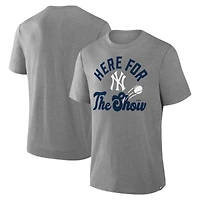 T-shirt tri-blend nostalgique gris chiné Fanatics pour homme des Yankees de New York