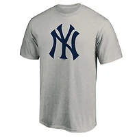 Men's Fanatics Heather Gray New York Yankees Official Logo T-Shirt