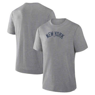 T-shirt Fanatics Heather Gray New York Yankees Play Tribute pour homme, en mélange de trois matières