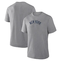 T-shirt Fanatics Heather Gray New York Yankees Play Tribute pour homme, en mélange de trois matières