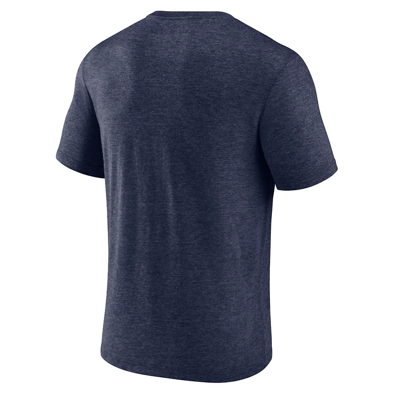 Men's Fanatics Heather Navy New York Yankees Cooperstown Collection Series Sweep Tri-Blend T-Shirt