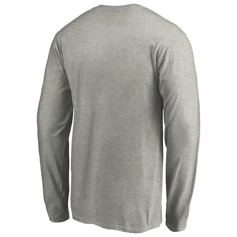 Men's Fanatics Heathered Gray New York Yankees Heart & Soul Long Sleeve T-Shirt