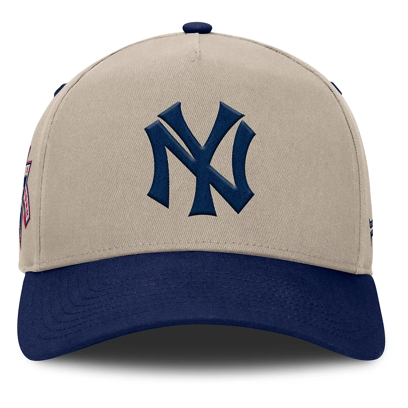 Men's Fanatics Khaki/Navy New York Yankees Veteran A-Frame Adjustable Hat