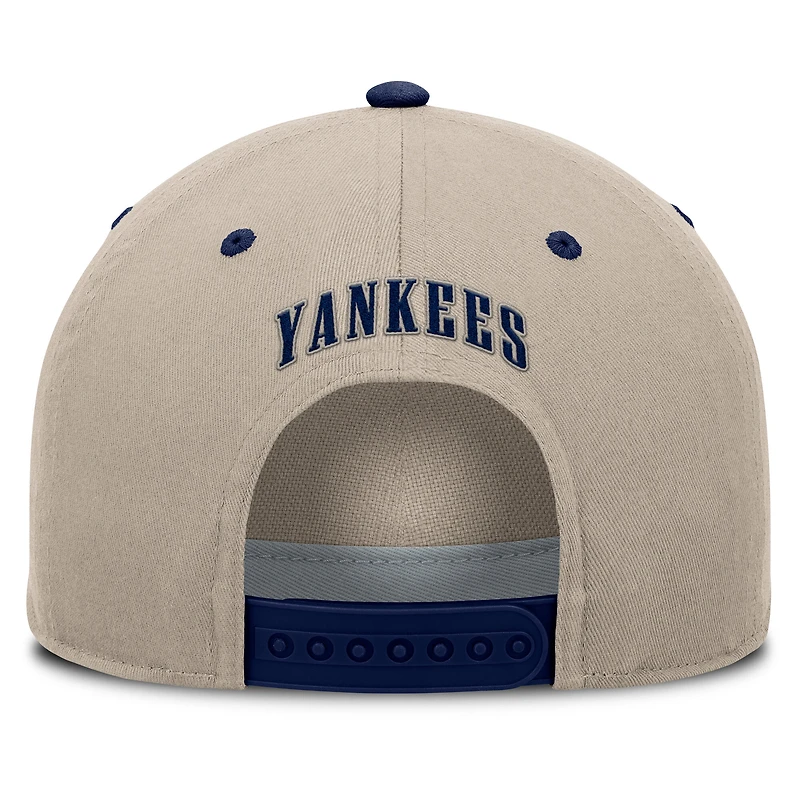 Men's Fanatics Khaki/Navy New York Yankees Veteran A-Frame Adjustable Hat