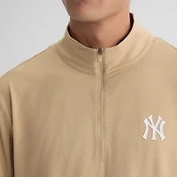 Pull à col zippé Fanatics kaki New York Yankees Clutch pour homme