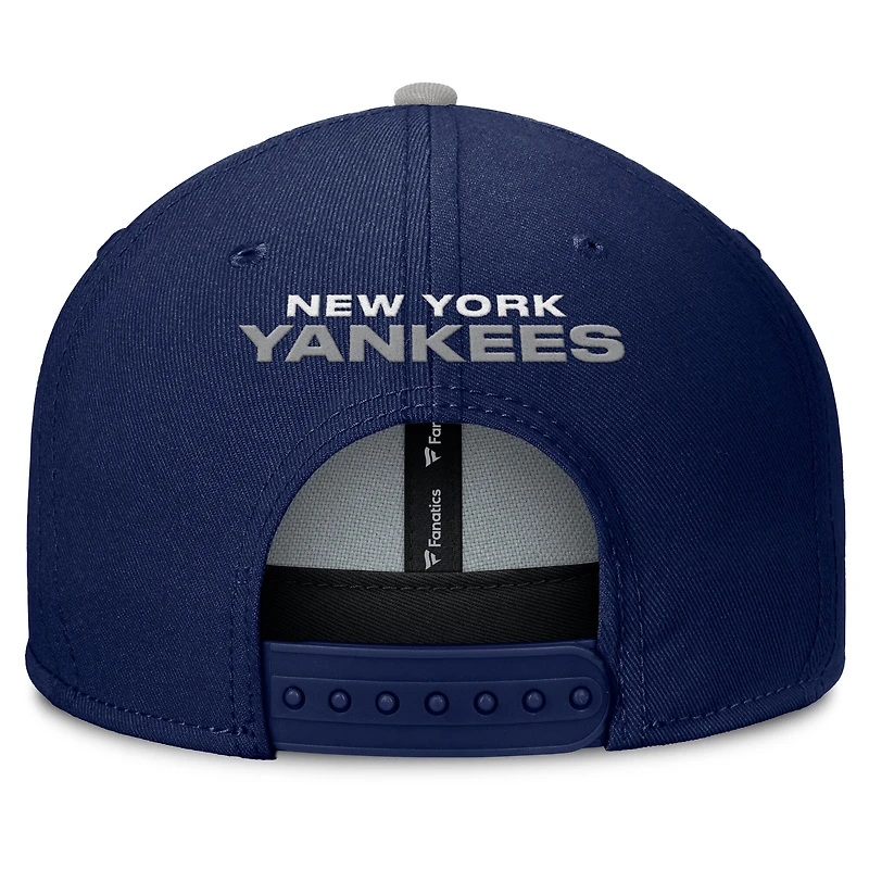 Casquette snapback Fanatics bleu marine/grise New York Yankees Batter's Box pour homme
