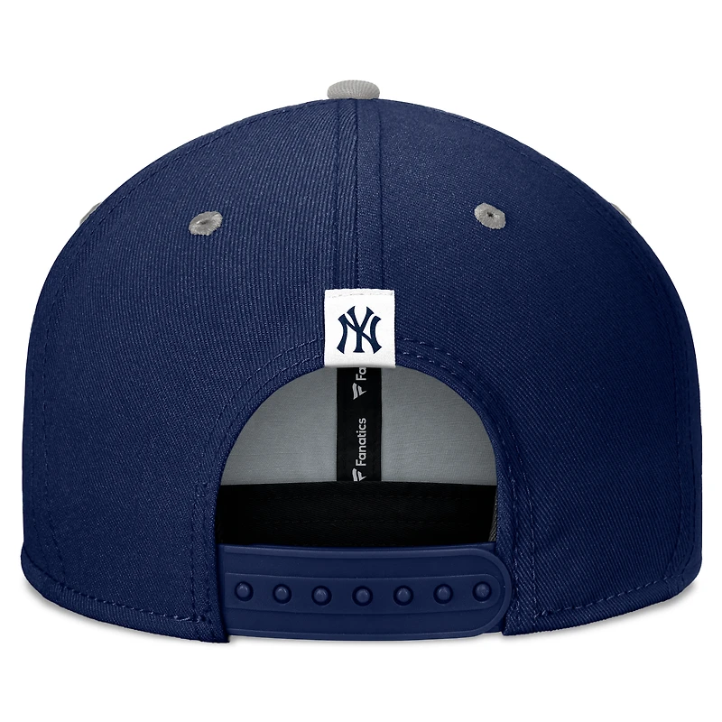 Casquette Snapback Fanatics bleu marine/gris New York Yankees Fundamental Bold Snapback pour hommes