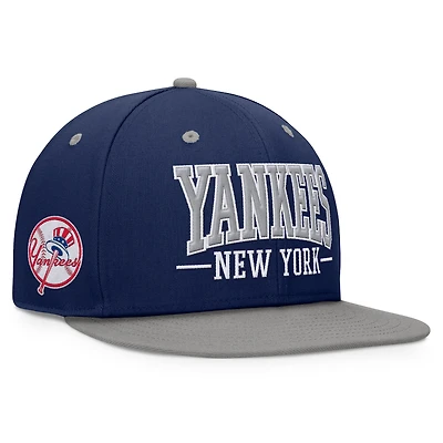 Casquette Snapback Fanatics bleu marine/gris New York Yankees Fundamental Bold Snapback pour hommes