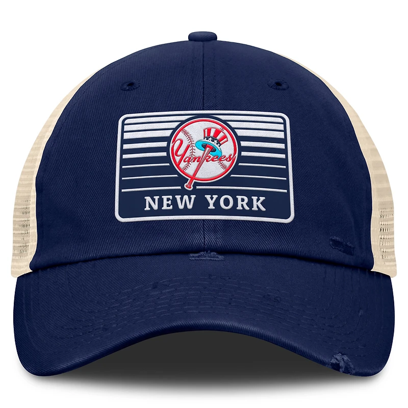 Men's Fanatics Navy/Natural New York Yankees Cooperstown Collection Eastbound Mesh Adjustable Hat