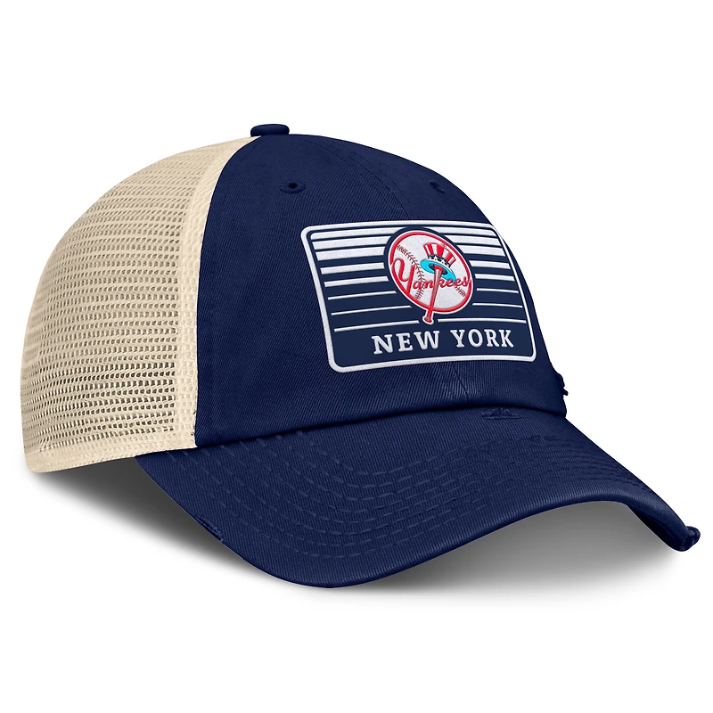 Men's Fanatics Navy/Natural New York Yankees Cooperstown Collection Eastbound Mesh Adjustable Hat