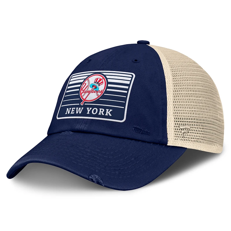 Men's Fanatics Navy/Natural New York Yankees Cooperstown Collection Eastbound Mesh Adjustable Hat