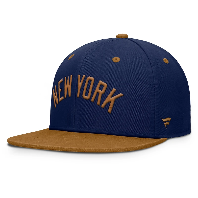 Men's Fanatics Navy/Tan New York Yankees Splinter Fitted Hat