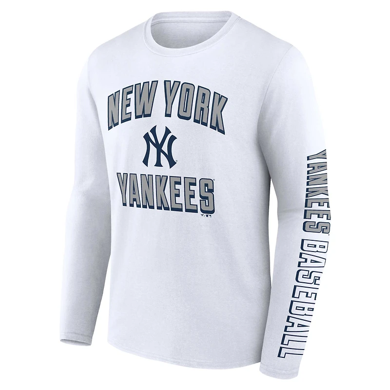 Ensemble de deux t-shirts combo fanatiques pour hommes bleu marine/blanc New York Yankees